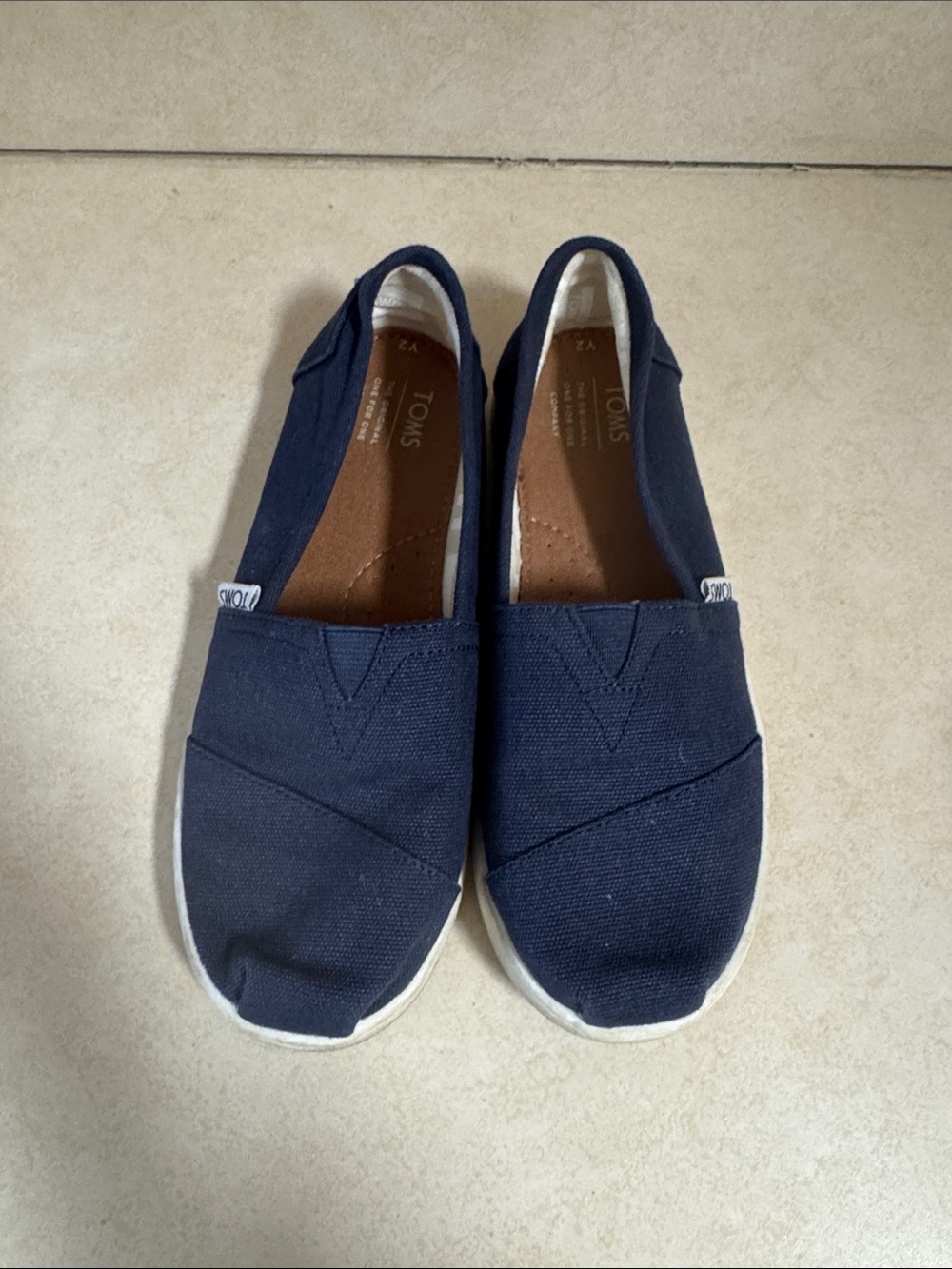 Toms Kids Navy Canvas Slip-On Shoes